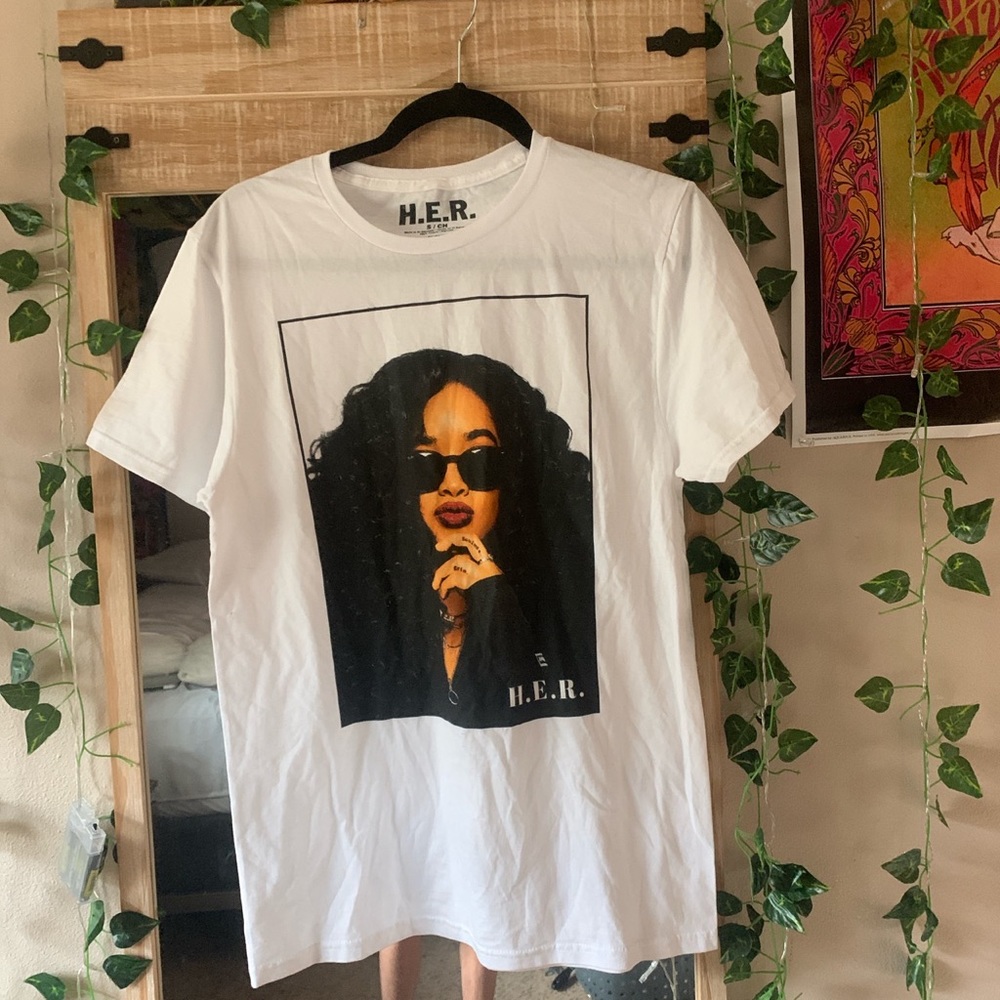 H.E.R white tee